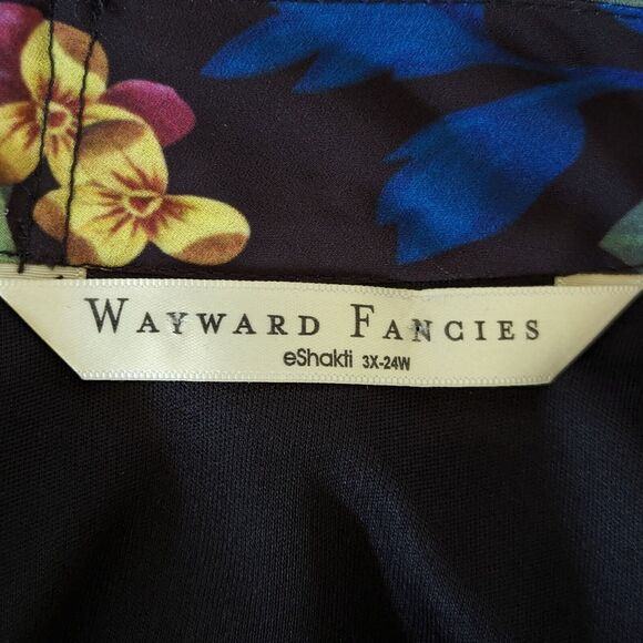 eShakti Wayward Fancies 3X 24W Floral Maxi Shift Dress Pockets Bow Plus Size - Picture 8 of 12